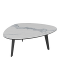 Couchtisch Galet 92 x 76 x 33 cm, Platte Marmoroptik matt, Schrägansicht