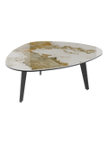 Couchtisch Galet 92 x 76 x 33 cm, Platte Marmoroptik Calcatta, Schrägansicht
