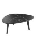 Couchtisch Galet 92 x 76 x 33 cm, Platte Marmoroptik Marquina, Schrägansicht
