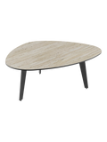 Couchtisch Galet 92 x 76 x 33 cm, Platte Travertin, Schrägansicht