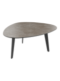 Couchtisch Galet 92 x 76 x 38 cm, Platte Zementgrau, Schrägansicht