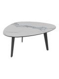 Couchtisch Galet 92 x 76 x 38 cm, Platte Marmoroptik matt, Schrägansicht