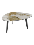 Couchtisch Galet 92 x 76 x 38 cm, Platte Marmoroptik Calcatta, Schrägansicht