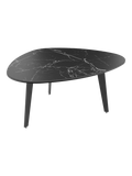 Couchtisch Galet 92 x 76 x 38 cm, Platte Marmoroptik Marquina, Schrägansicht