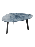 Couchtisch Galet 92 x 76 x 38 cm, Platte Marmoroptik Onyx Blau, Schrägansicht