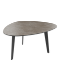 Couchtisch Galet 92 x 76 x 43 cm, Platte Zementgrau, Schrägansicht