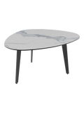Couchtisch Galet 92 x 76 x 43 cm, Platte Marmoroptik matt, Schrägansicht