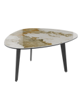 Couchtisch Galet 92 x 76 x 43 cm, Platte Marmoroptik Calcatta, Schrägansicht