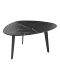 Couchtisch Galet 92 x 76 x 43 cm, Platte Marmoroptik Marquina, Schrägansicht