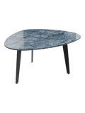 Couchtisch Galet 92 x 76 x 43 cm, Platte Marmoroptik Onyx Blau, Schrägansicht