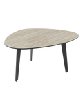 Couchtisch Galet 92 x 76 x 43 cm, Platte Travertin, Schrägansicht