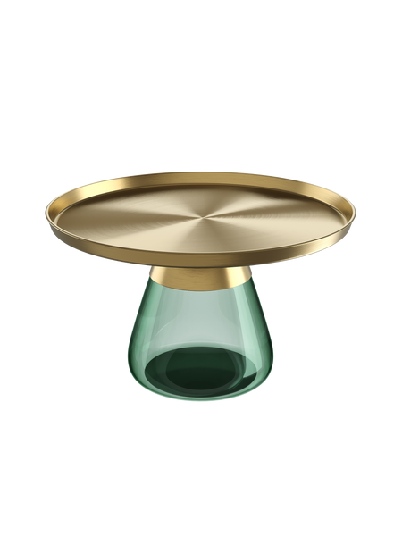 Couchtische | Couchtisch Drop - Bronzeoptik/grüner Glasfuß von Akante online kaufen bei LIVINGforme.