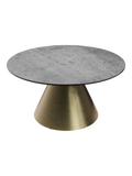 Couchtisch Faro Ø75, Platte Silver, Gestell Bronzeoptik, Schrägansicht