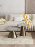 Couchtisch Faro Ø75, Platte Silver, Gestell Bronzeoptik, im Raum
