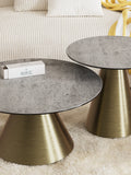 Couchtisch Faro Ø75, Platte Silver, Gestell Bronzeoptik, im Raum