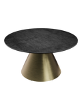 Couchtisch Faro Ø75, Platte Titan, Gestell Bronzeoptik, Schrägansicht