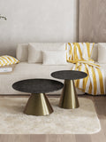 Couchtisch Faro Ø75, Platte Titan, Gestell Bronzeoptik, im Raum