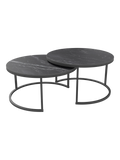 Couchtisch Dolce Vita, Platte Marmoroptik Marquina, als Set mit einem zweiten Dolce-Vita-Tisch