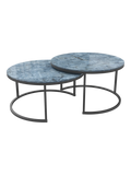 Couchtisch Dolce Vita, Platte Marmoroptik Onyx Blau, als Set mit einem zweiten Dolce-Vita-Tisch