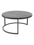 Couchtisch Dolce Vita Ø75 x 38 cm, Platte Silver, Gestell Stahl schwarz, Schrägansicht