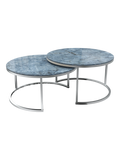 Couchtisch Dolce Vita, Platte Marmoroptik Onyx Blau, als Set mit einem zweiten Dolce-Vita-Tisch
