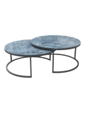 Couchtisch Dolce Vita, Platte Marmoroptik Onyx Blau, als Set mit einem zweiten Dolce-Vita-Tisch