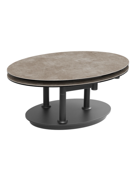 Couchtisch Alba Roulette, Platte Zementgrau, Platten übereinander