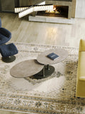 Couchtisch Alba Roulette, Platte Zementgrau, im Raum