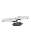 Couchtisch Alba Roulette, Platte Marmoroptik matt, Platten aufgeschwenkt