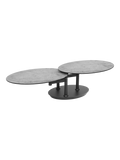 Couchtisch Alba Roulette, Platte Silver, Platten aufgeschwenkt