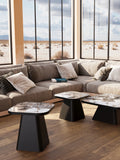 Couchtisch Petra, Platte Marmoroptik Calcatta, im Raum