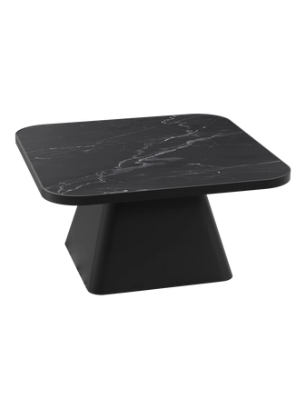 Couchtisch Petra, Platte Marmoroptik Marquina, Schrägansicht