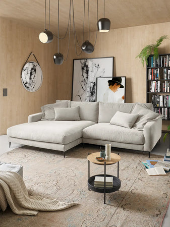 Uptown 2.0 – Ecksofa Longchair long groß mit Armlehne links – 1,5-Sitzer mit Armlehne rechts