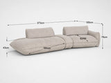 Sofa | Fluffy Sofa | "2HT links + Trapezelement + Element 105 Armteil rechts" - von designwerk online kaufen bei LIVINGforme.