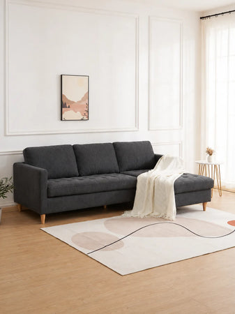 Firenze Sofa mit verstellbarer Récamiere Stoff, dunkelgrau Sofa Living Nordic