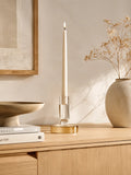 Kerzenhalter Glas, braun/weiß Kerzenhalter Living Nordic
