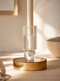 Kerzenhalter Glas, braun/weiß Kerzenhalter Living Nordic