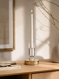Kerzenhalter Glas, braun/weiß Kerzenhalter Living Nordic