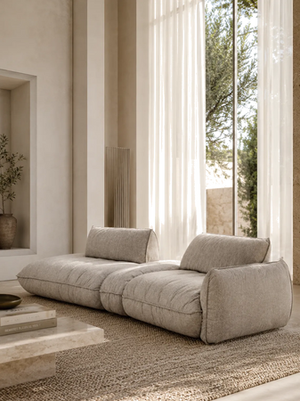 Sofa | Fluffy Sofa | "2HT links + Trapezelement + Element 105 Armteil rechts" - von designwerk online kaufen bei LIVINGforme.