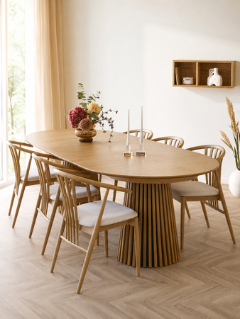 Osaka & Agustin Esstisch-Set (Tisch + 6 Stühle) Esstisch-Set Living Nordic
