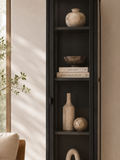 Vitrine | Brisbane Slim Vitrine schwarz, 40 x 35 x 180 cm - von House Nordic online kaufen bei LIVINGforme.