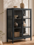 Vitrine | Brisbane Vitrine schwarz, 80 x 40 x 101 cm - von House Nordic online kaufen bei LIVINGforme.