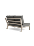 Timber Lounge Bank links, hohe Armlehne