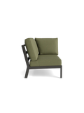 Timber Lounge Bank links, hohe Armlehne