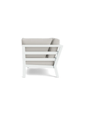 Timber Lounge Bank links, hohe Armlehne