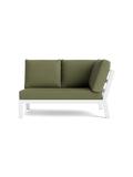 Timber Lounge Bank links, hohe Armlehne