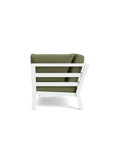 Timber Lounge Bank links, hohe Armlehne