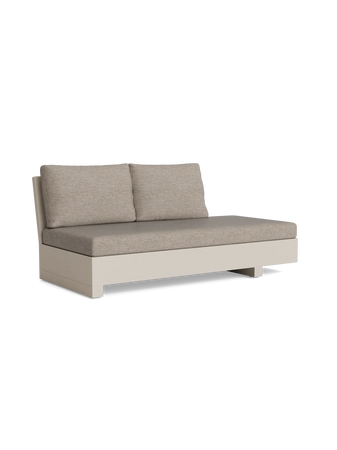 Edge Lounge Open Robust Teak, Lava Bench left with cushions