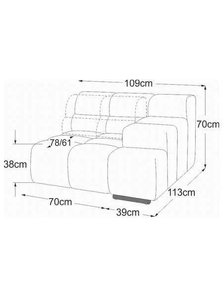 Sofa | Temple Sofa | "Element 70 Armteil rechts" - von designwerk online kaufen bei LIVINGforme.