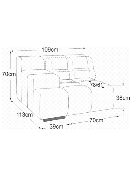 Sofa | Temple Sofa | "Element 70 Armteil links" - von designwerk online kaufen bei LIVINGforme.